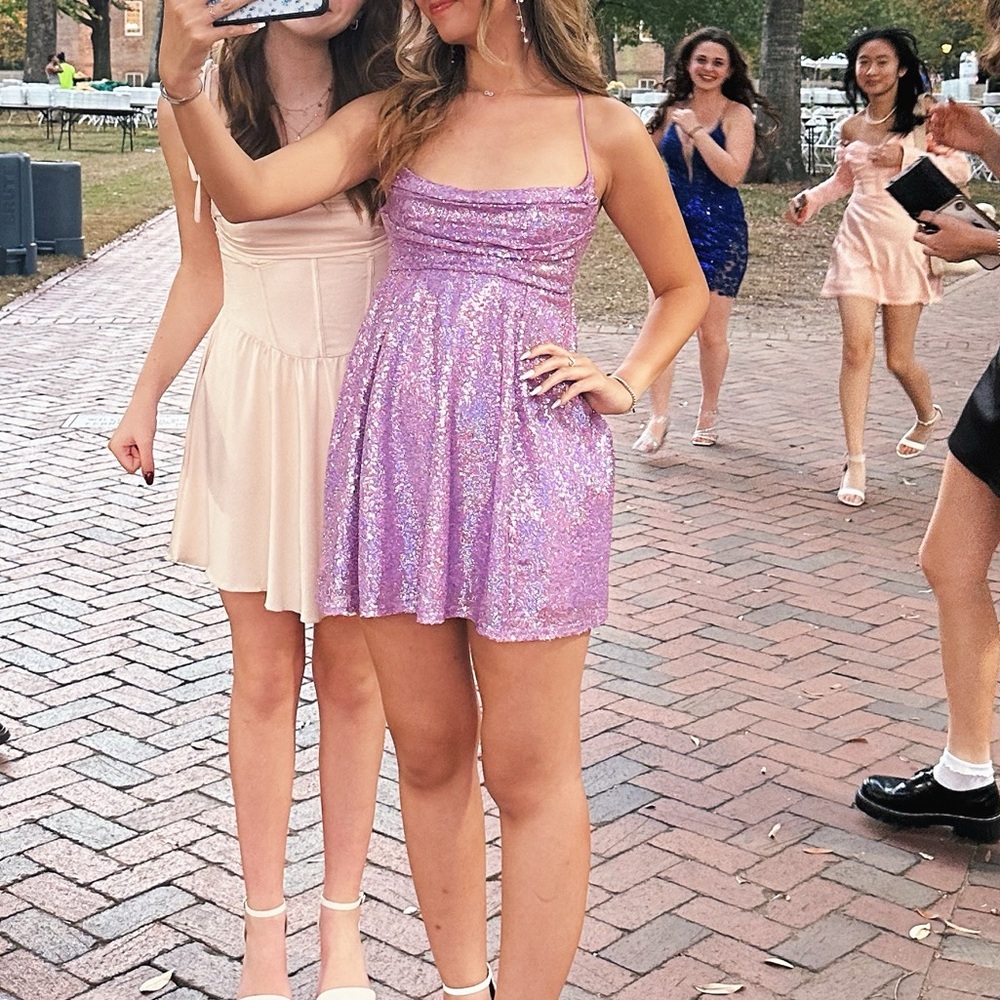 Lucy in the Sky Purple Sequin Mini Dress